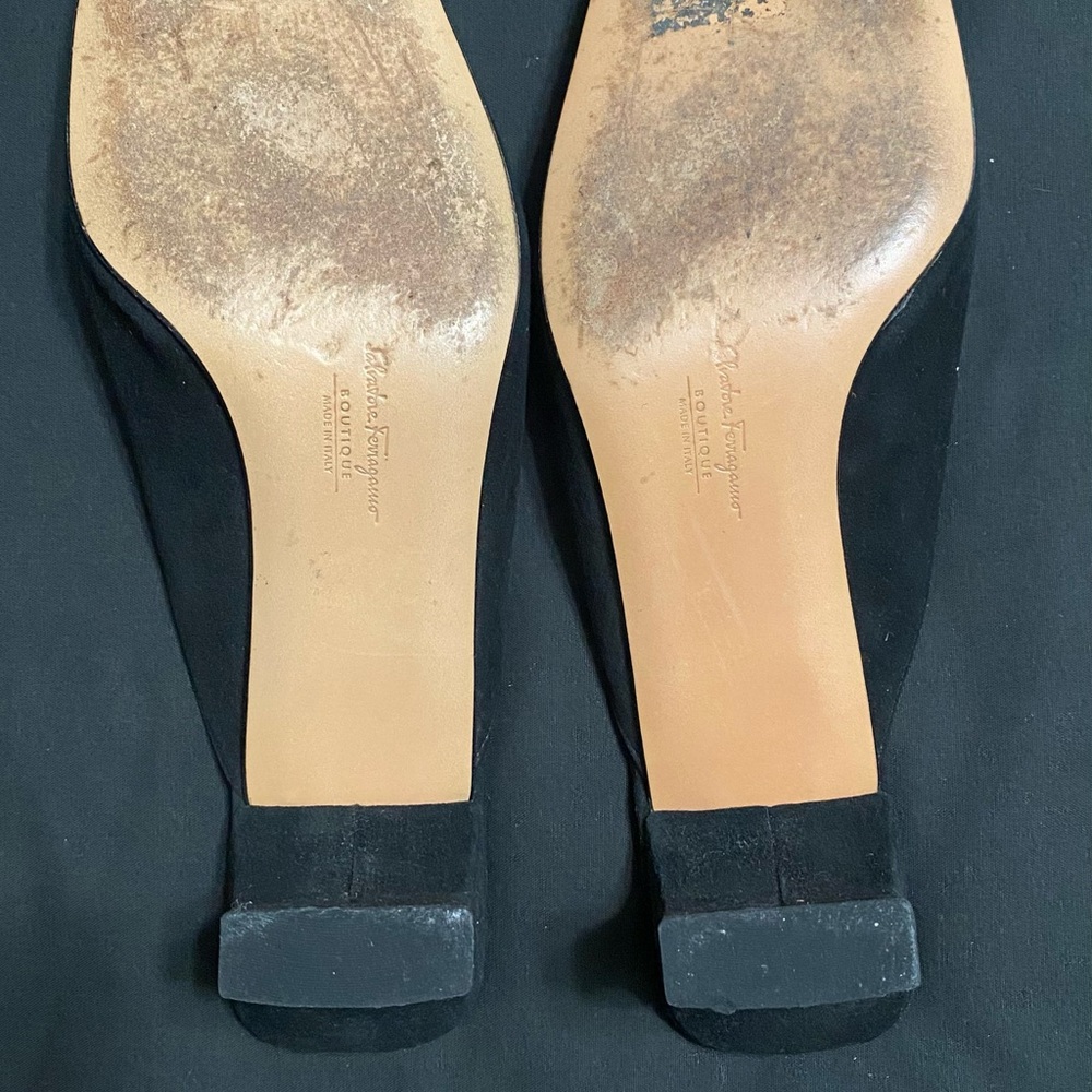 Salvatore Ferragamo Black Suede Flats - Picture 2 of 4
